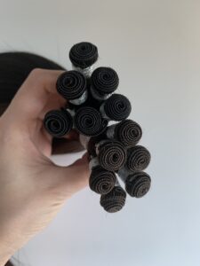 100% human hair Double Drawn Hand Tied Hair Weft, product view 1