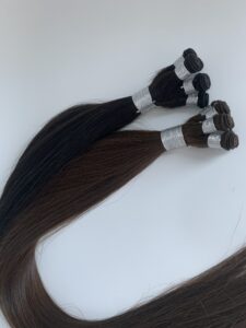100% human hair Double Drawn Hand Tied Hair Weft, product view 2