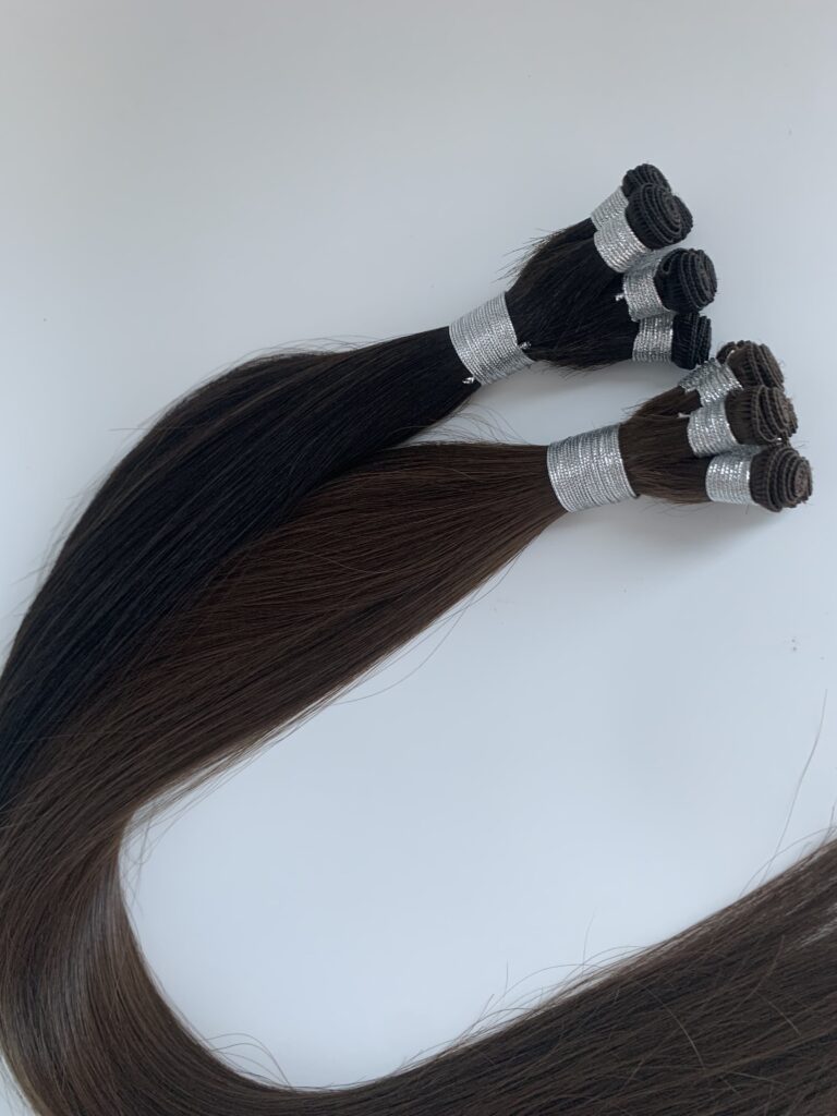 100% human hair Double Drawn Hand Tied Hair Weft, product view 2