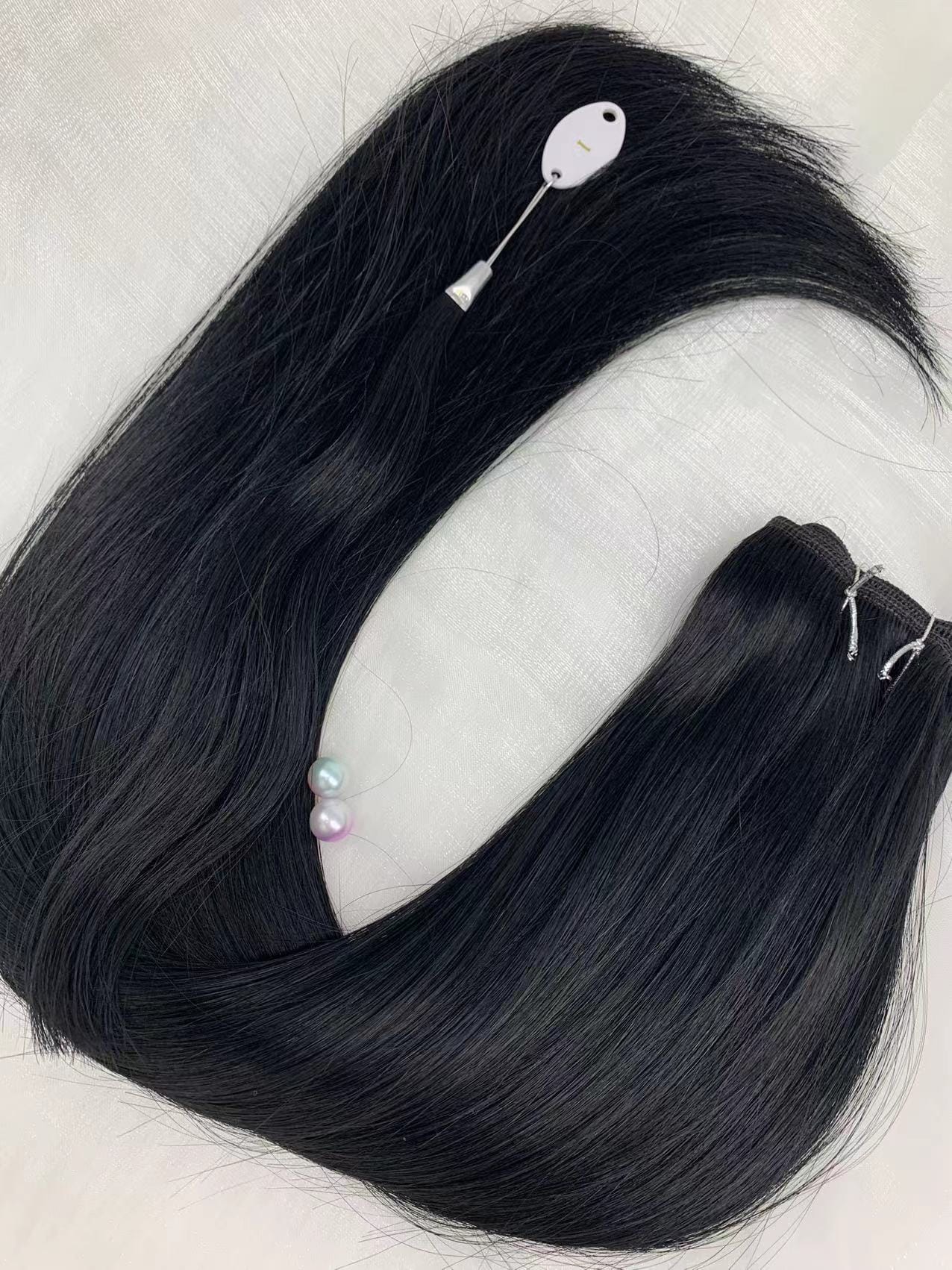 100% human hair machine weft, product view 3