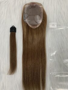100% human Mono topper with pu remy hair, product view 1