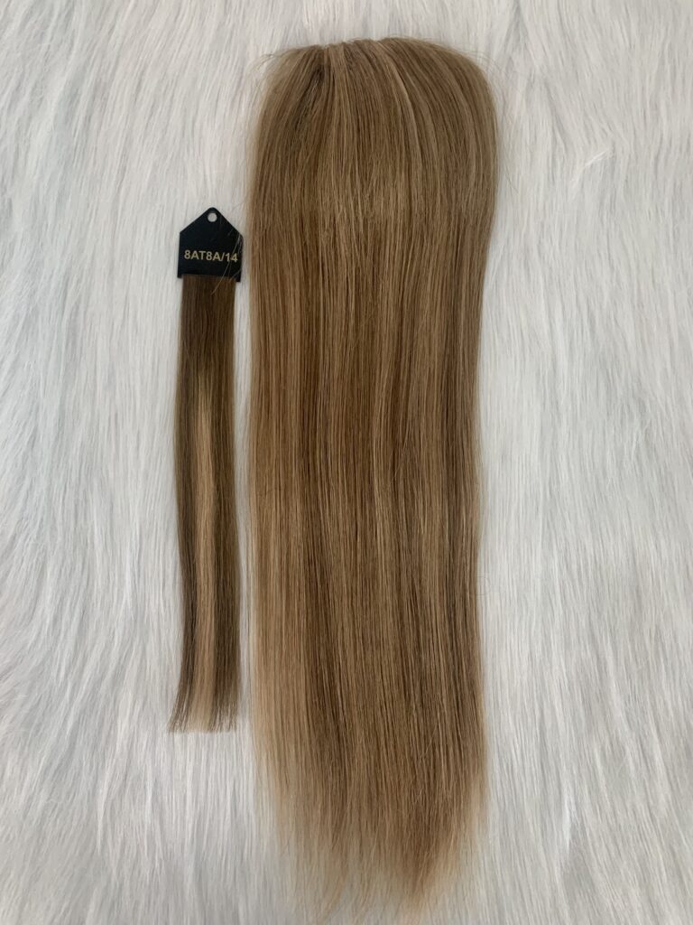 100% human Mono topper with pu remy hair, product view 2
