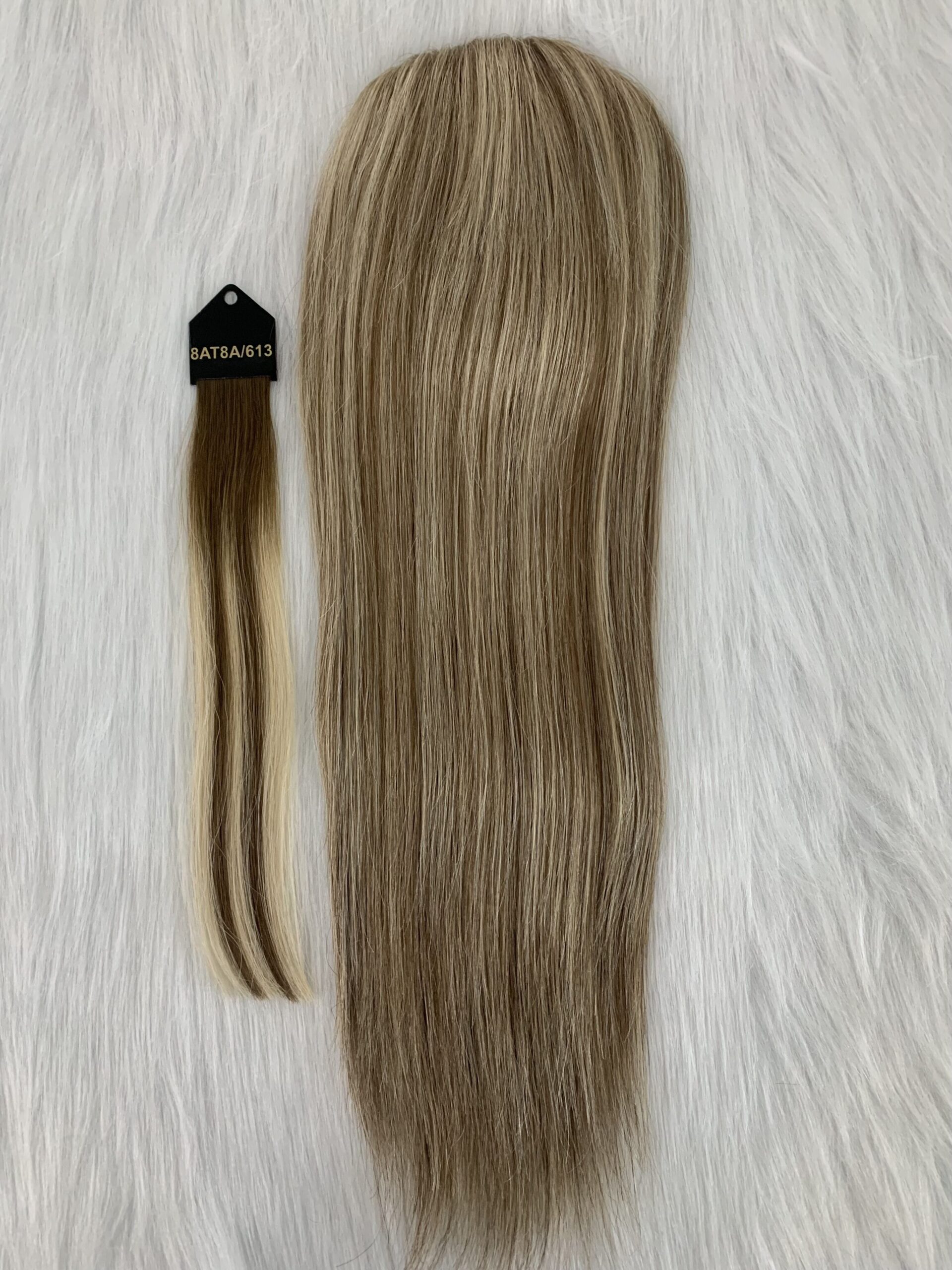 100% human Mono topper with pu remy hair, product view 5