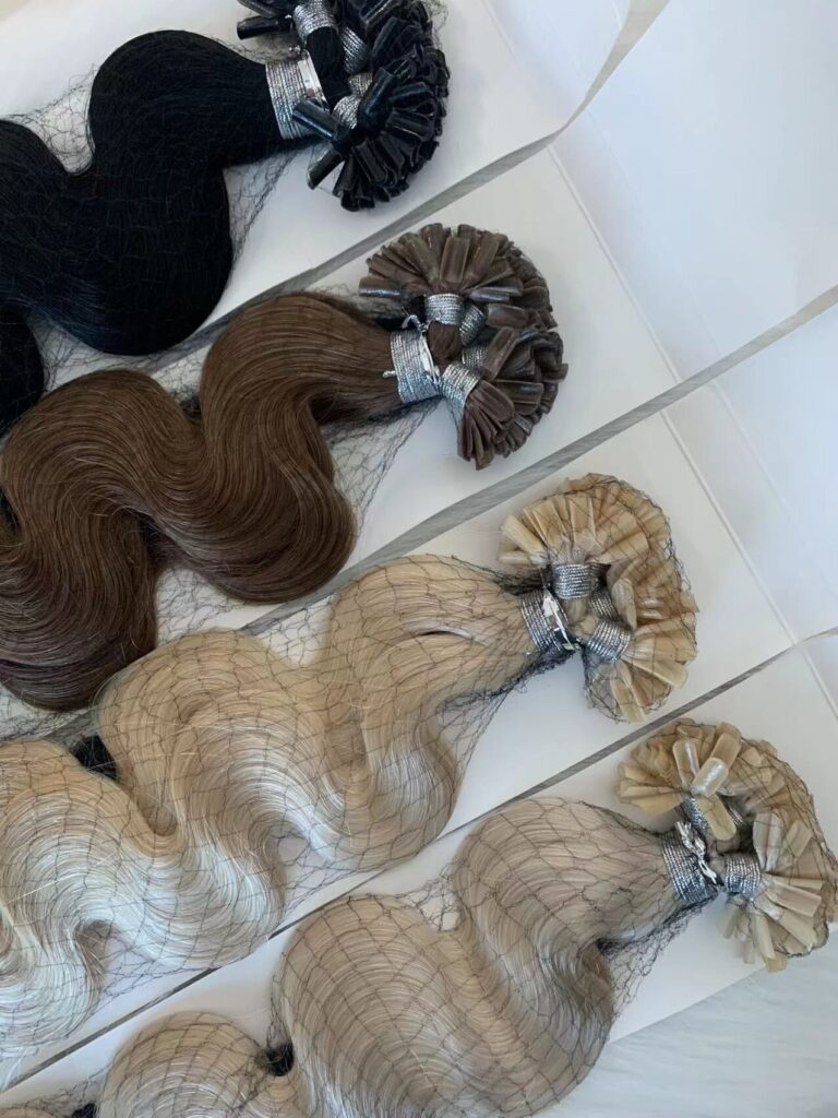 body wave U tips double drawn remy human hair, product view 3