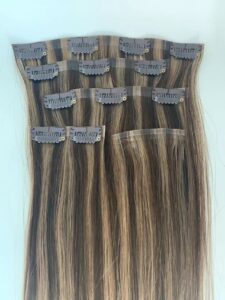 Clip In Hair Extensions Piano Color Straight Hair, product view 1