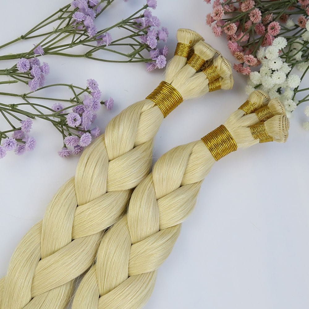 Color 60 Hand Tied Hair Extensions Hair Weft, product view 1