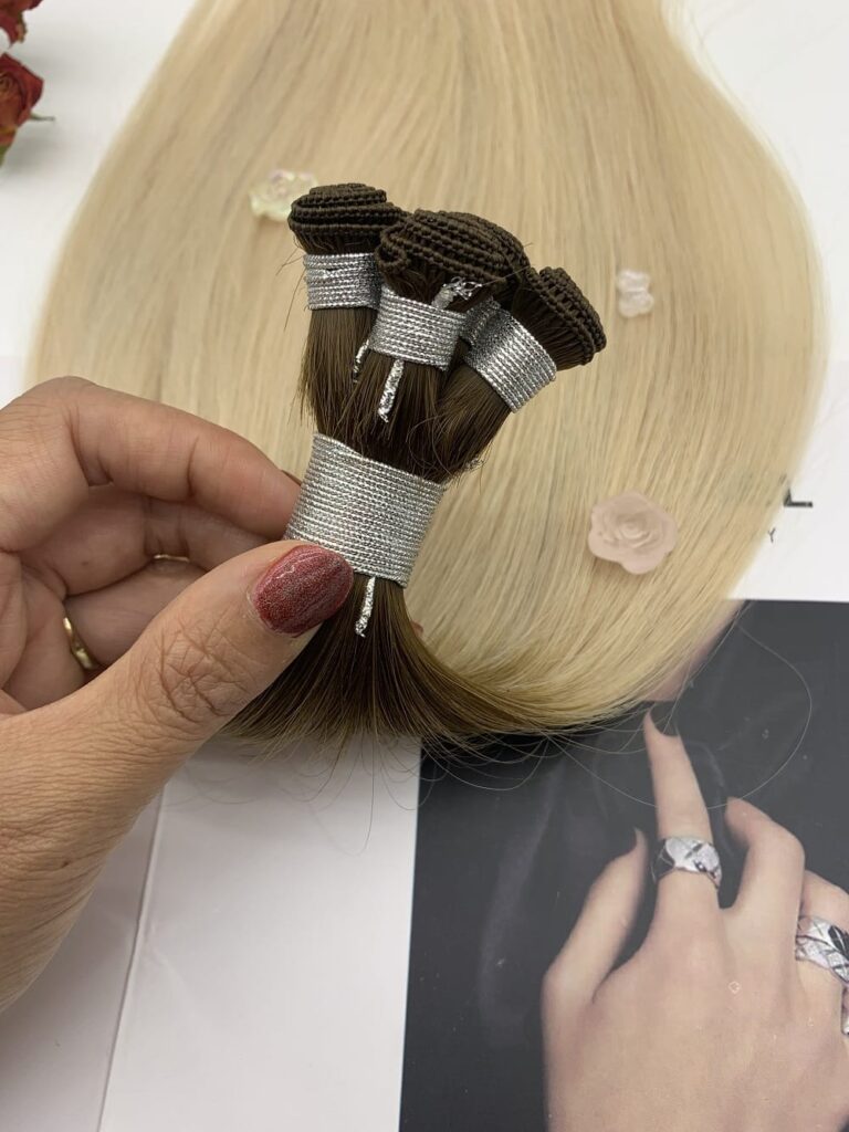 Double Drawn Hand Tied Human Hair Weft, product view 1