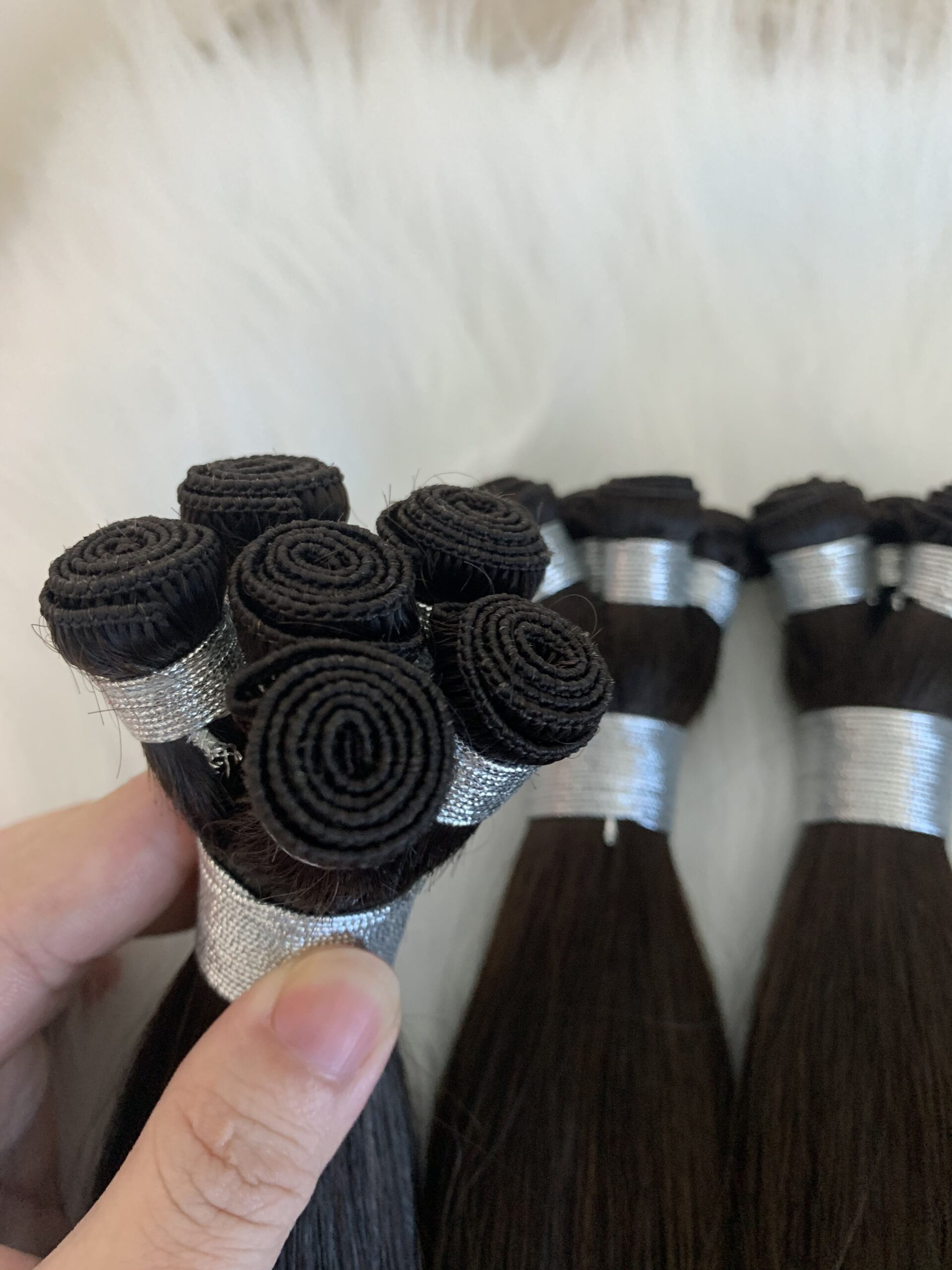 Double Drawn Hand Tied Human Hair Weft, product view 2