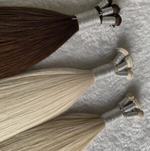 Double Drawn Hand Tied Human Hair Weft, product view 1