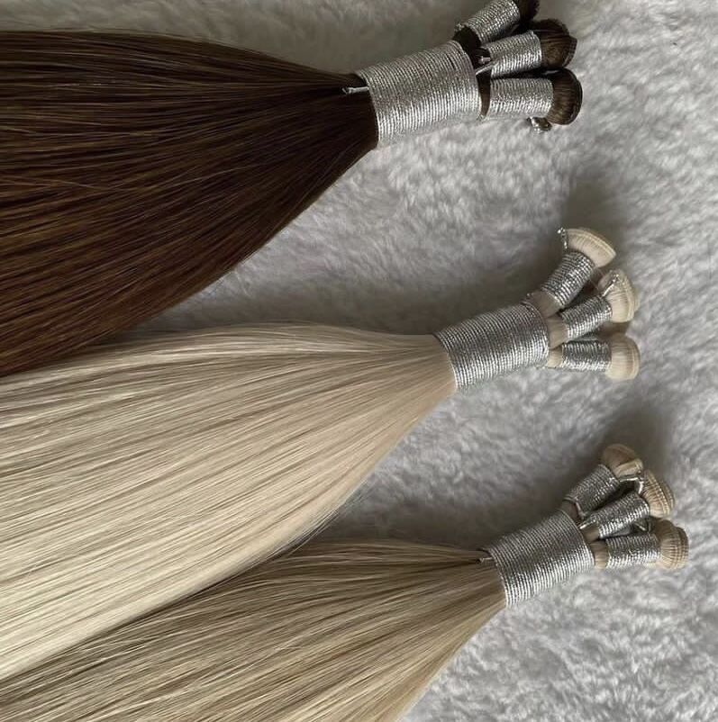 Double Drawn Hand Tied Human Hair Weft, product view 1
