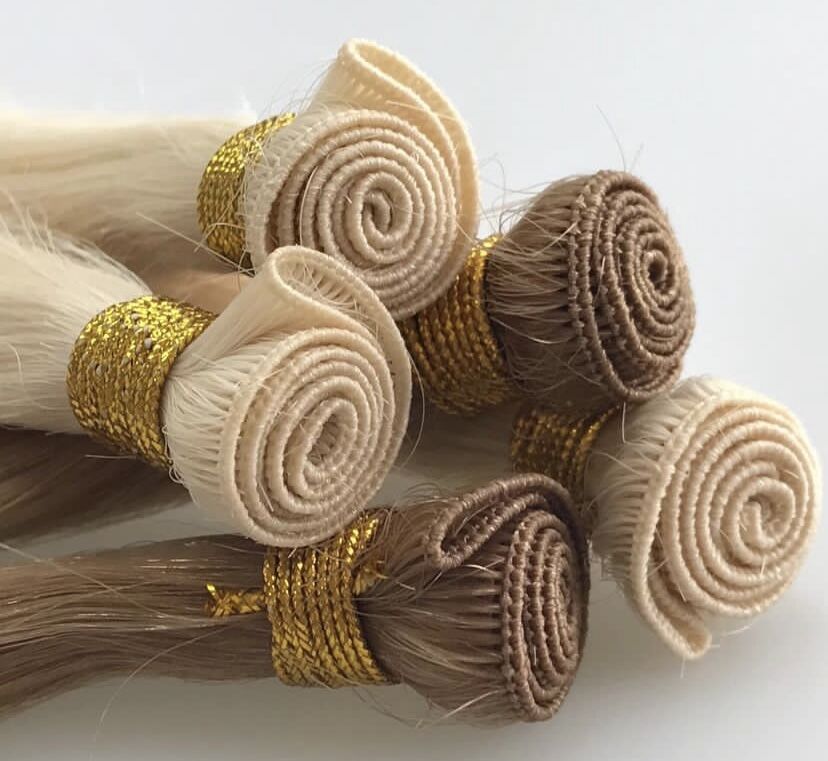 Double Drawn Hand Tied Human Hair Weft, product view 3