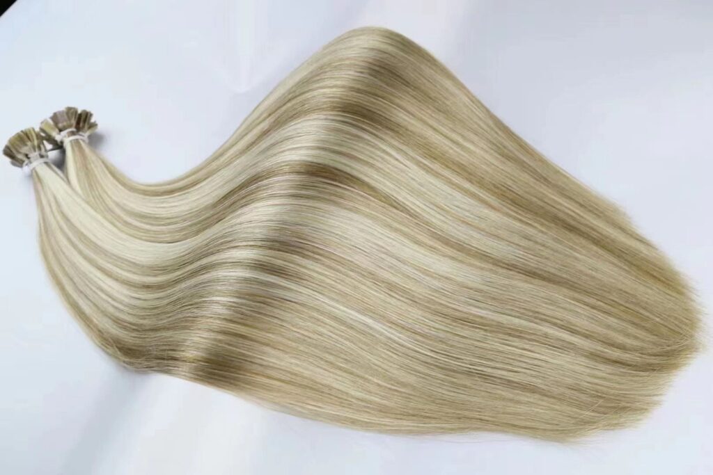 Flat tip hair extensions straight hair, product view 1
