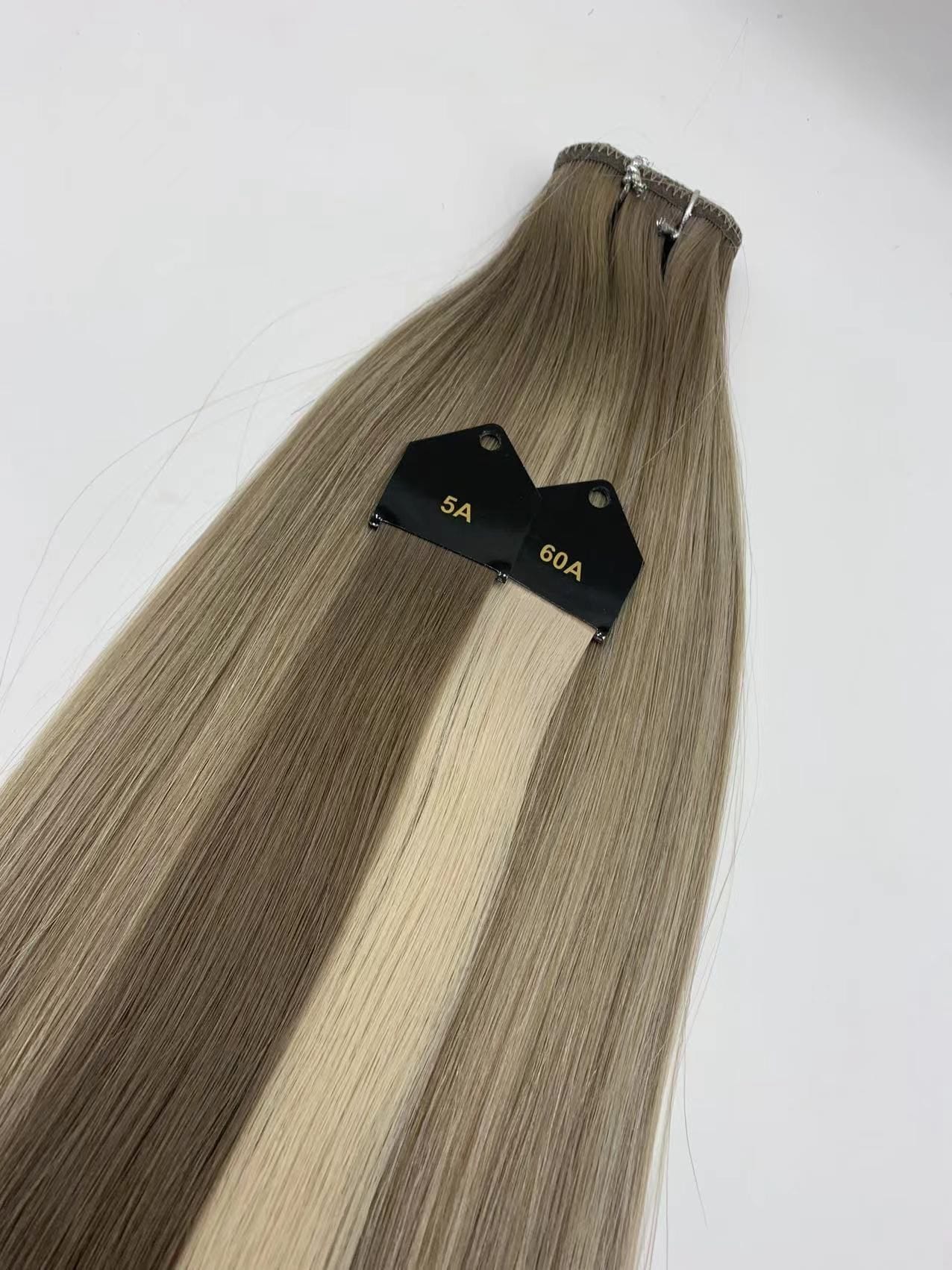 Flat Weft Hair Extensions Straight Hair Human Hair Extensions, product view 1