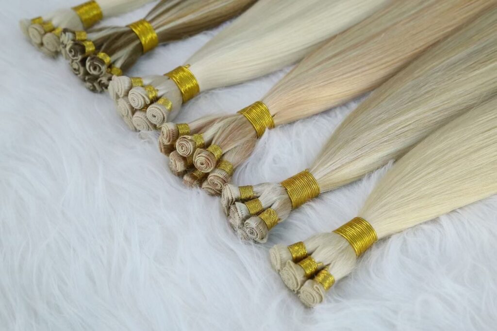 Hand Tied Hair Weft 100% virgin cuticle intact hair, product view 1