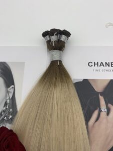 human hair cuticle intact hair weft, product view 2