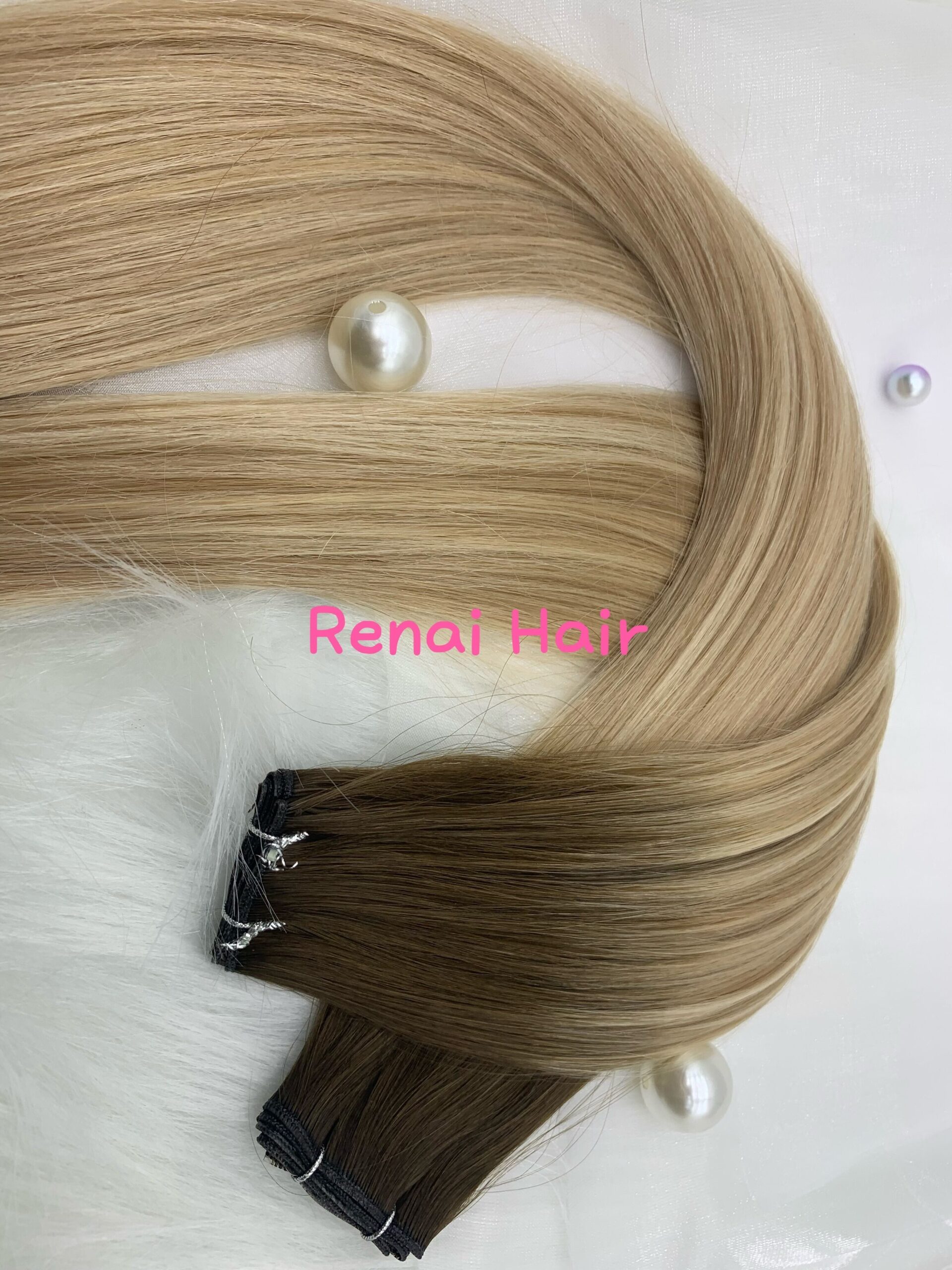 Regular100% remy genius weft cuticle intact double drawn, product view 1