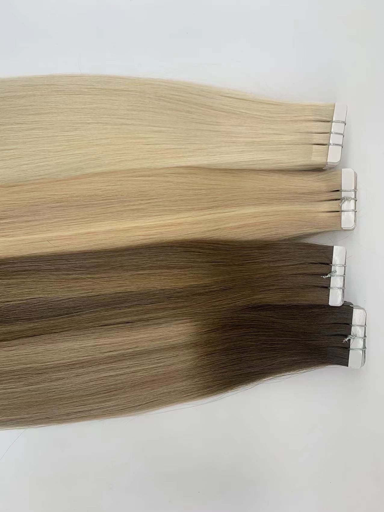 Straight Hair Ombre Color Tape In Hair Extensions Balayage, product view 1