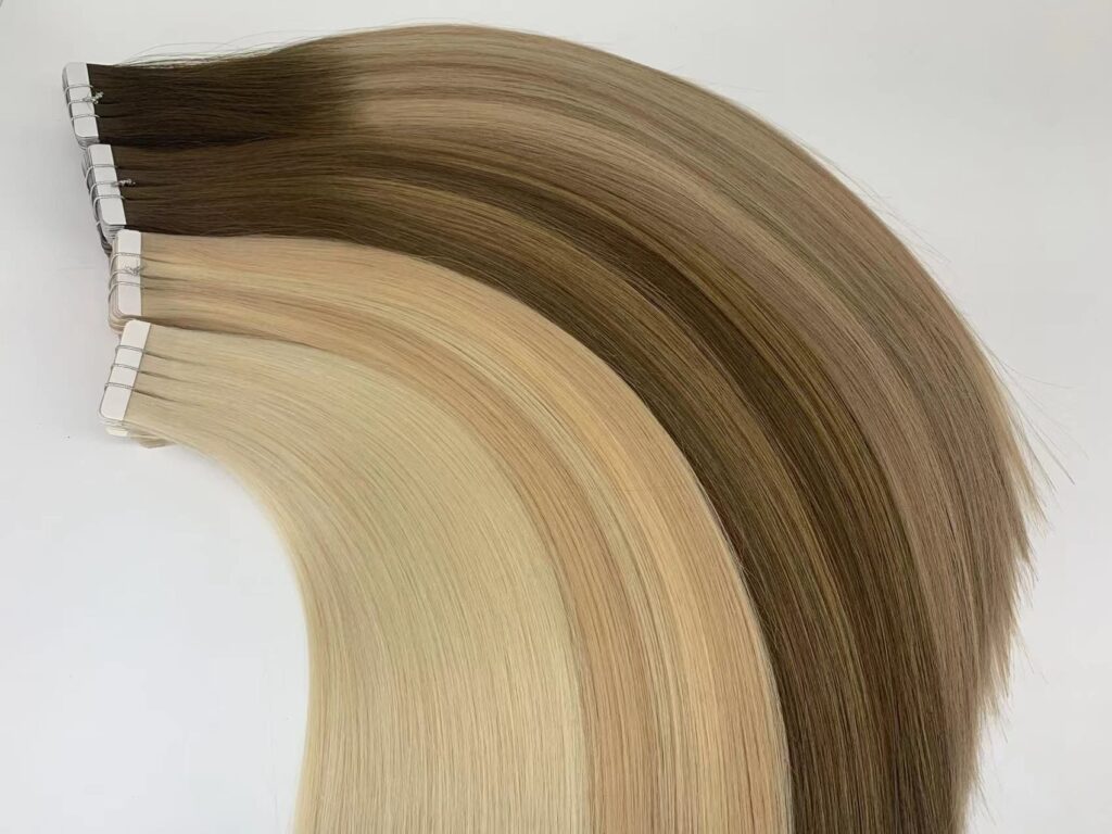 Straight Hair Ombre Color Tape In Hair Extensions Balayage, product view 1