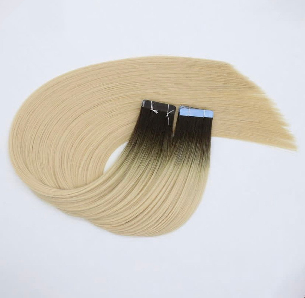 tape in hair with black roots, product view 3