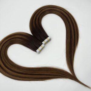 virgin remy cuticle hair tape in hair, product view 2